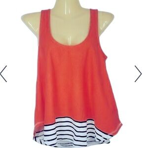 Anthropologie - Deletta Striped Swing Cut-Out Tank